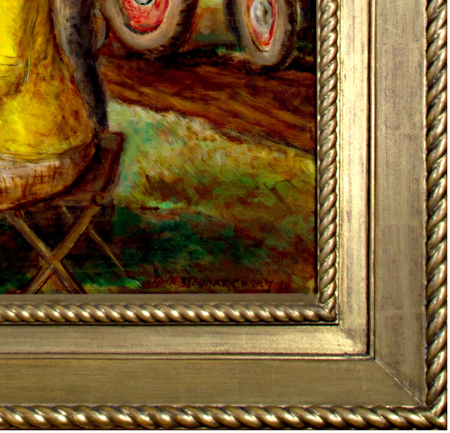 'Schizzo del Wisconsin', dipinto a olio originale firmato da John Steuart Curry 1