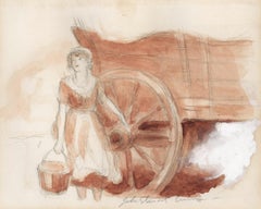 Vintage Study for the Mural "Westward Movement"