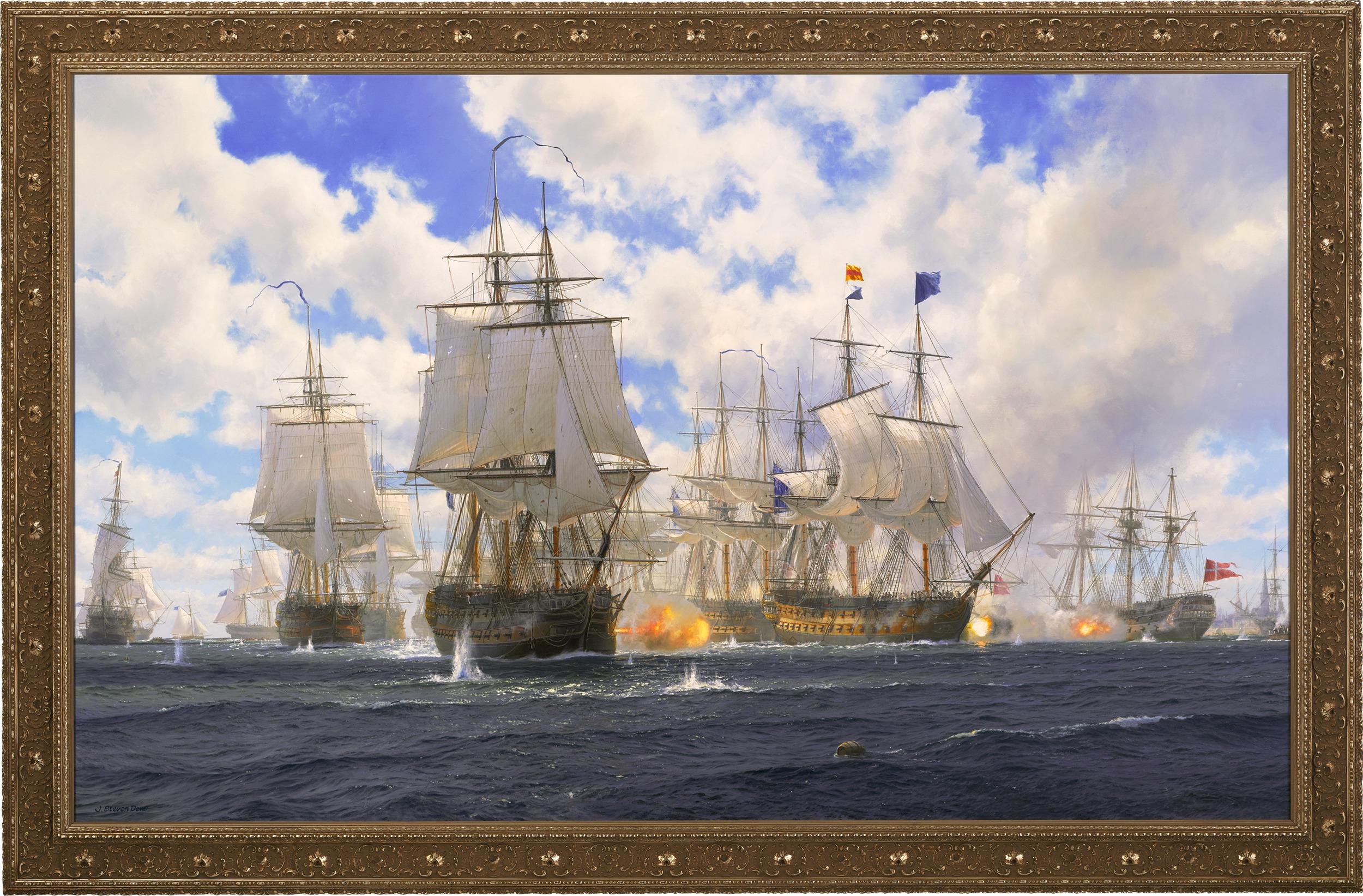 The Battle Of Copenhagen By John Stevens Dews - Painting by John Steven Dews