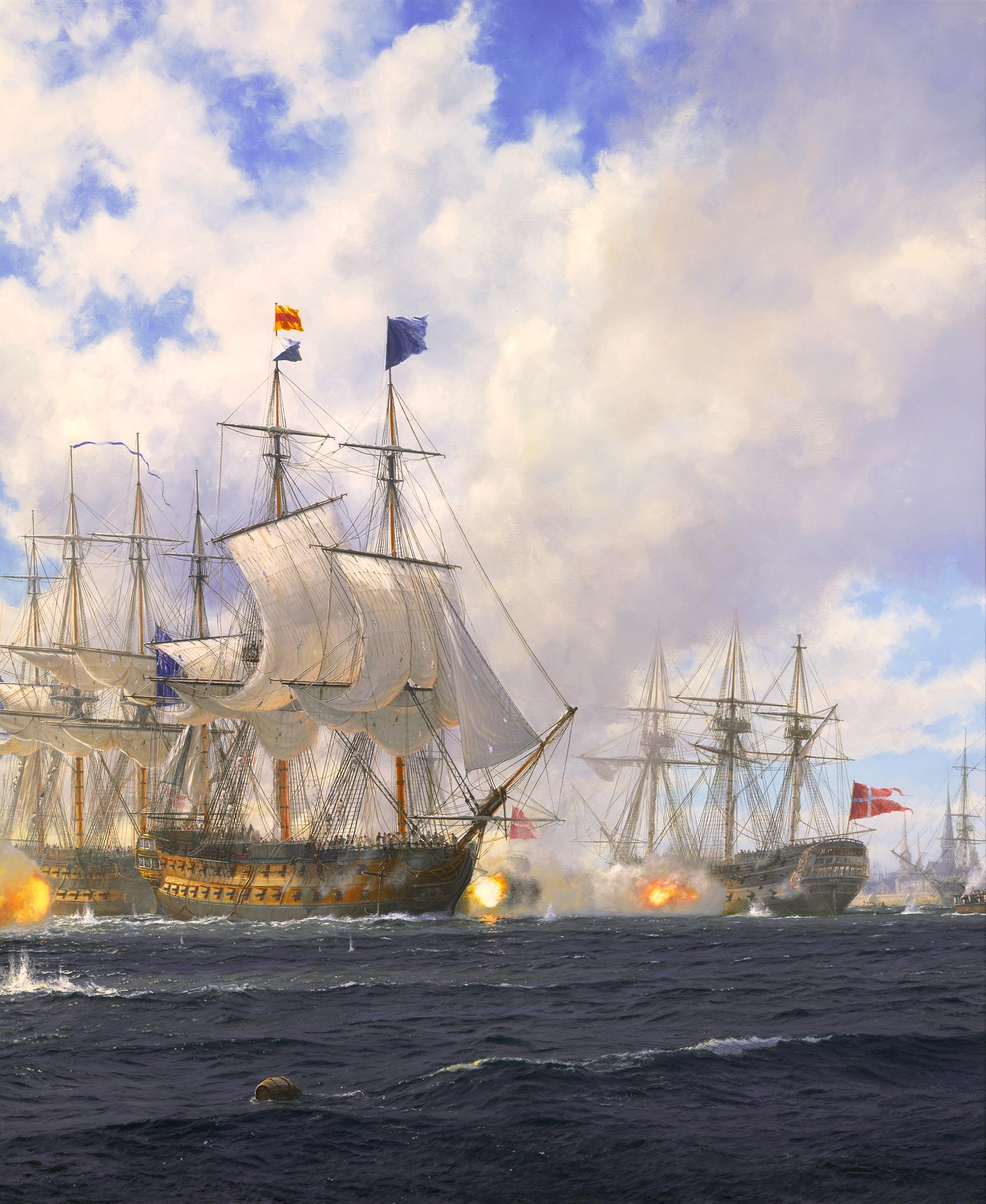 The Battle Of Copenhagen By John Stevens Dews - Academic Painting by John Steven Dews
