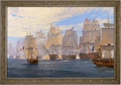 Victory Breaking the Line - Battle of Trafalgar by John Steven Dews