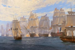 Vintage Victory Breaking the Line - Battle of Trafalgar by John Steven Dews