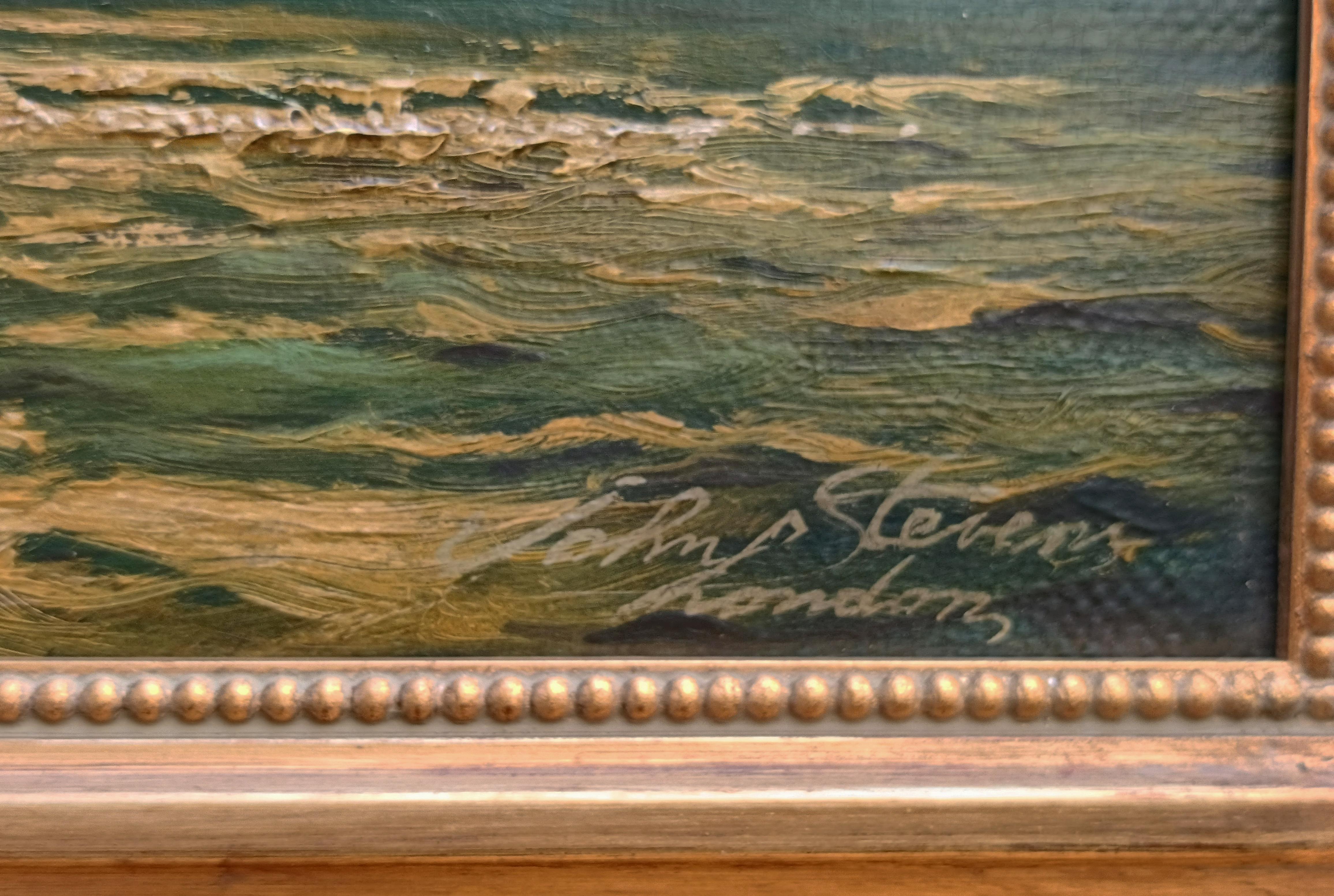 REGATTA DANS LE GOLFE - English School  Bateau de scellement italien Huile sur toile Peinture en vente 6
