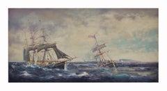 SAILING - English School -  Barca a vela italiana Olio su tela Pittura