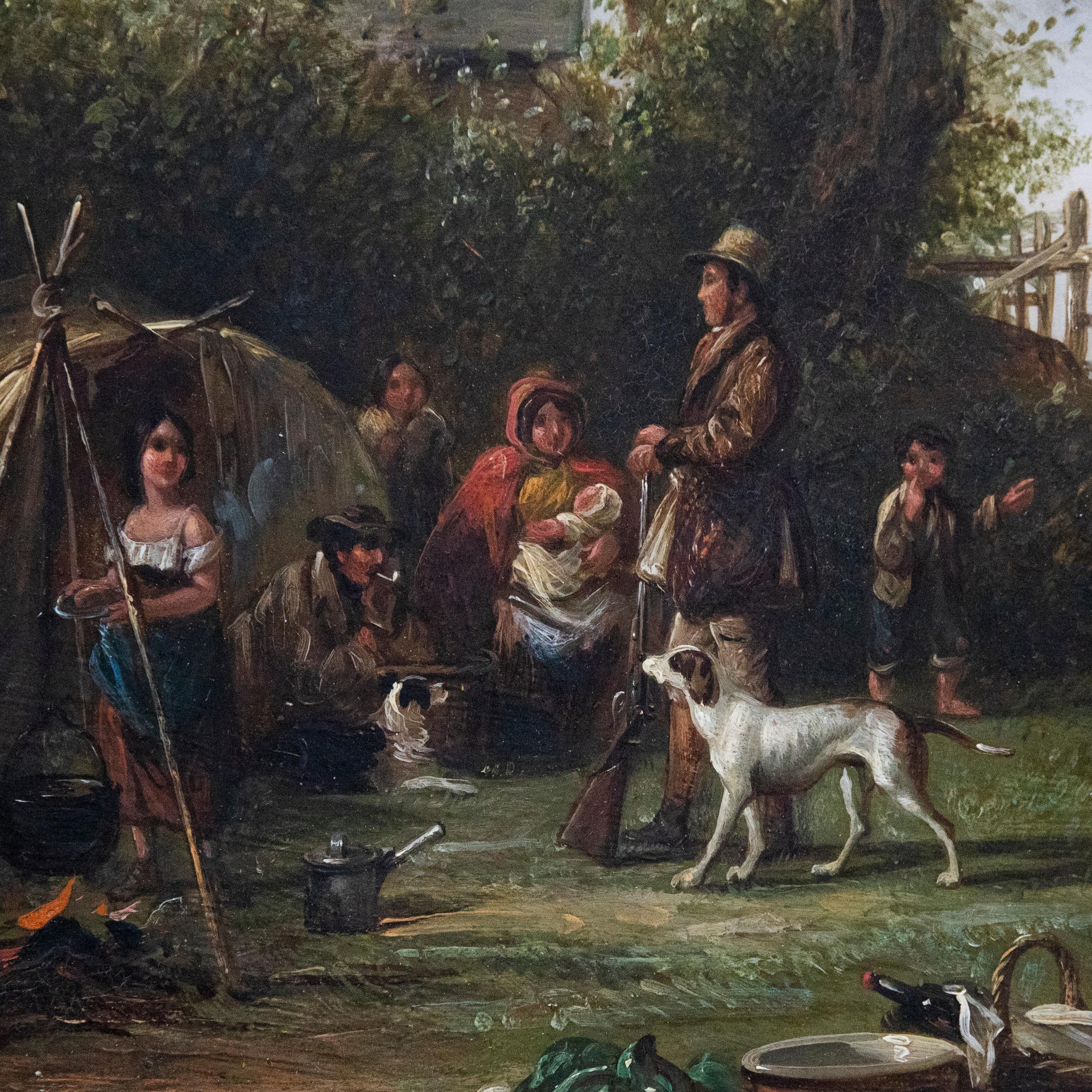 John Stewart (n.1800) - Mediados del siglo XIX Óleo, El campamento gitano 3