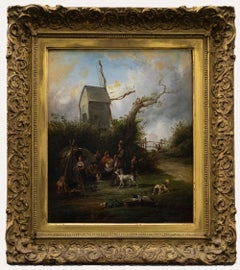 John Stewart (né en 1800) - Huile du milieu du 19e siècle, The Gypsy Encampment