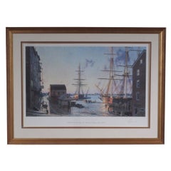 John Stobart (English, B. 1929) Portsmouth Merchants Row NH Signed Print