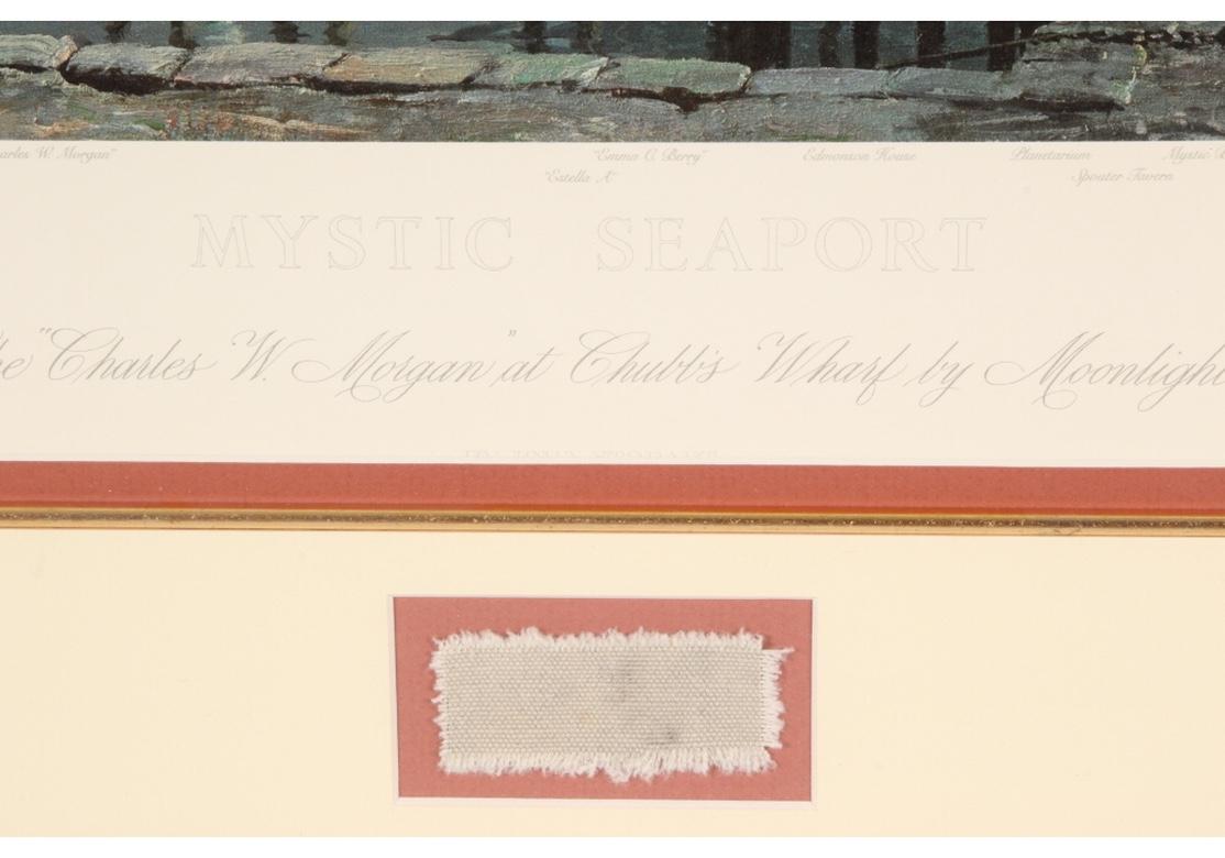 Marqué mystic seaport Member's Edition #136/736 sur la plaque du cadre. Célébration du 150e anniversaire du navire. Comprend un morceau encadré de la toile à voile du navire. 