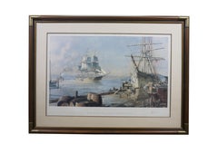 John Stobart Nautical Maritime Clipper Ship Sailboat Harbor Lithographs 46"