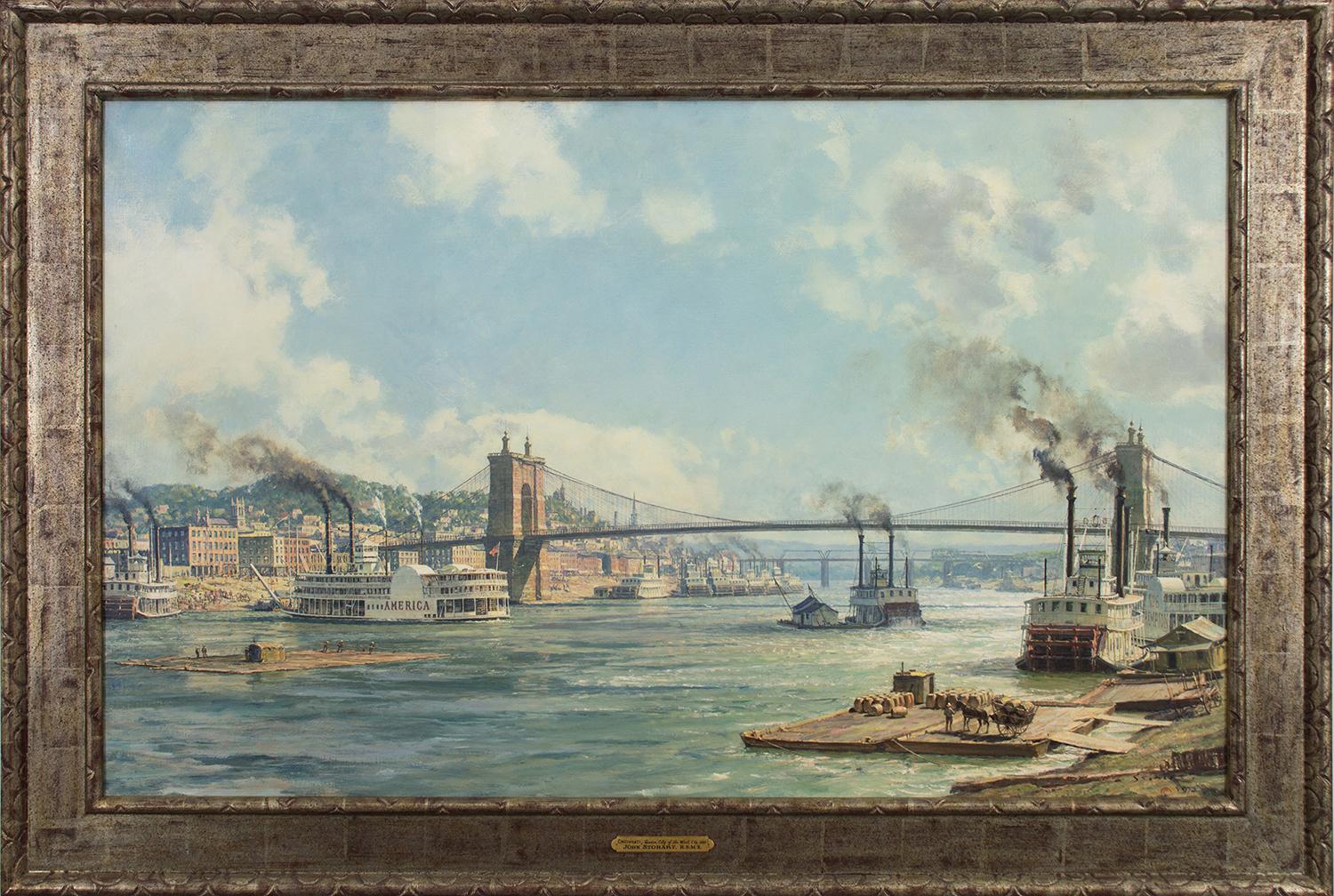 John Stobart Landscape Painting - Cincinnati, Queen City of the West, 1885