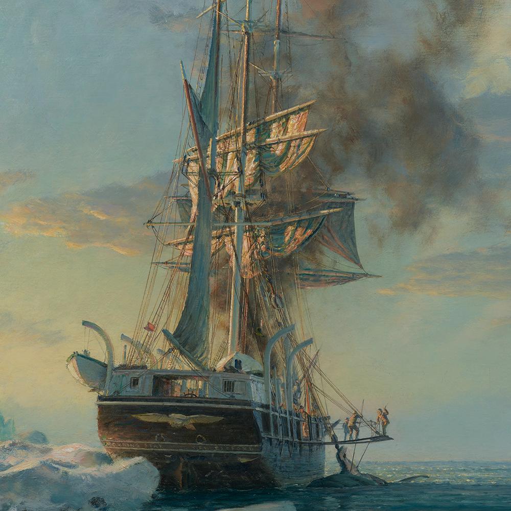 JOHN STOBART - Der Bark „“Morning Star““ und der Brig „“Alexander““ Schliff in... – Painting von John Stobart