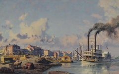 Louisville, The People's Line Packet-Wild Wagoneer Arriving at the Levee in 1868