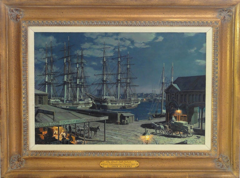 John Stobart The Black Ball Packets from Schermerhorn Row in 1865 For
