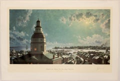 Annapolis. Moonlight Over the Maryland State House, Looking South, in 1860