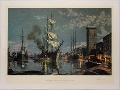 Retro Cleveland. Moonlight Arrival on the Cuyahoga ca. 1876