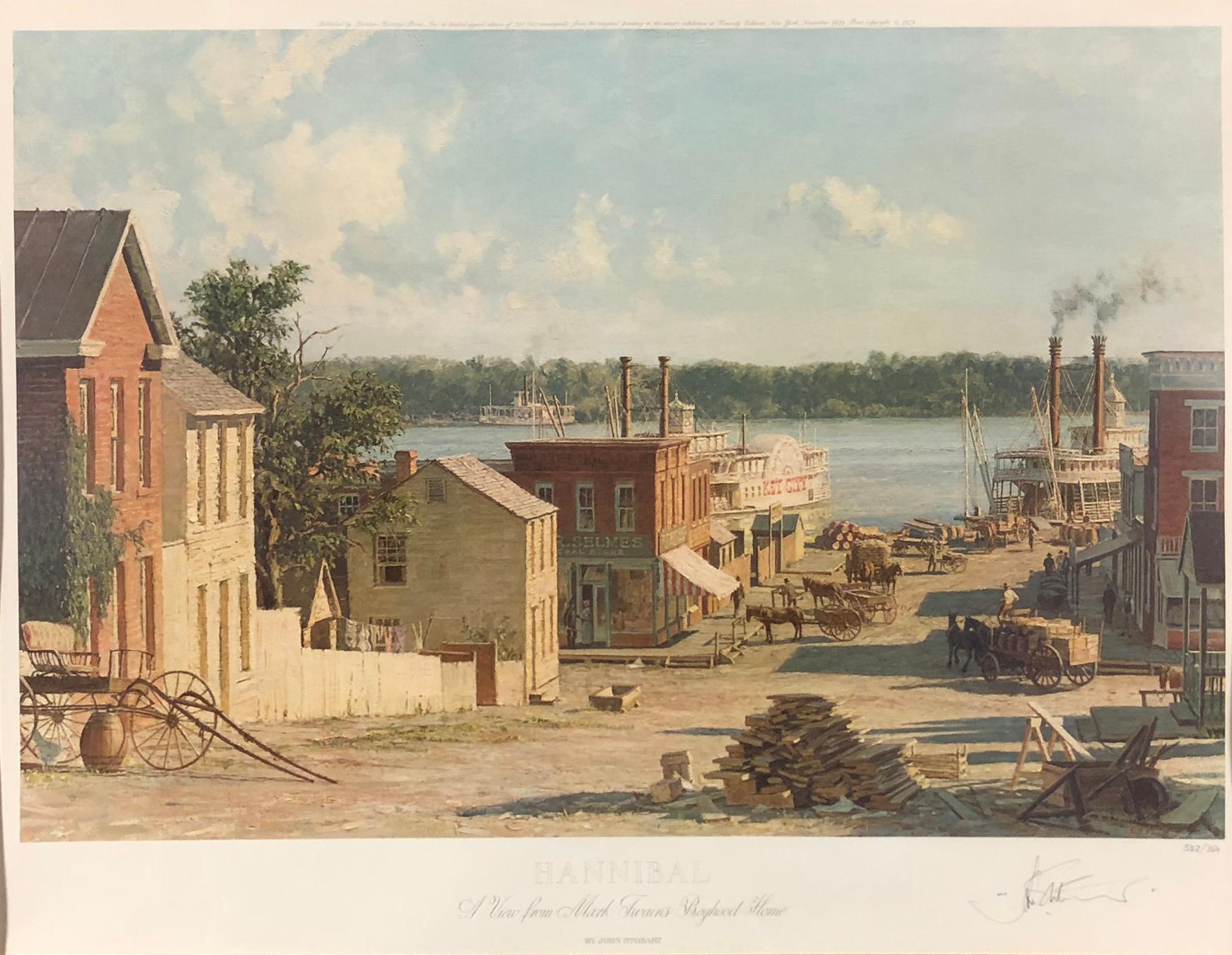 John Stobart Landscape Print - Hannibal - View from Mark Twain's Boyhood Home