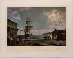 San Diego. The Brig Pilgrim loading hides at La Playa, Pt. Loma in March, 1835