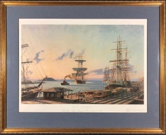 San Pedro, The Bark "Vidette" Towing into Port at Sunrise, 1890