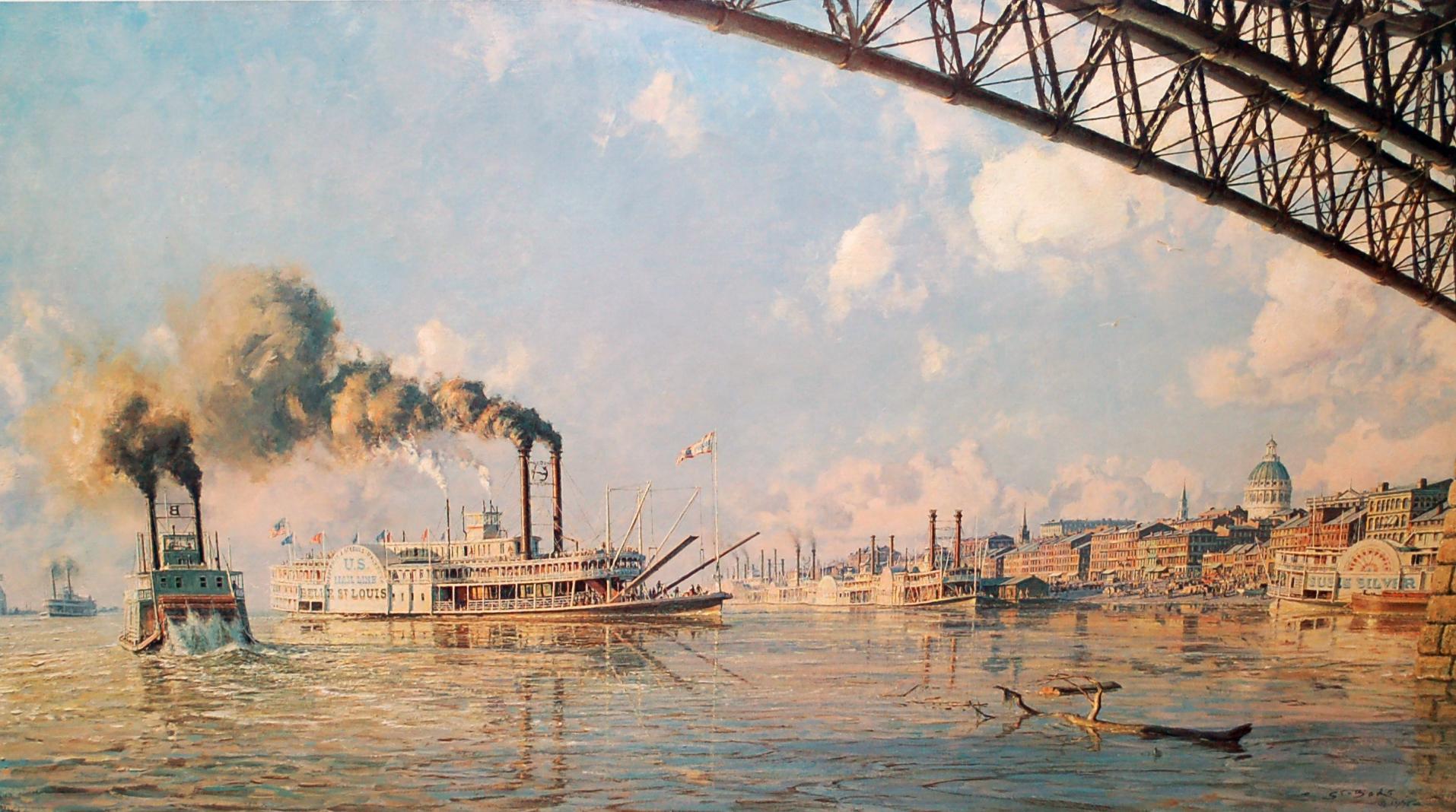 St. Louis, la porta dell'Occidente - Print di John Stobart