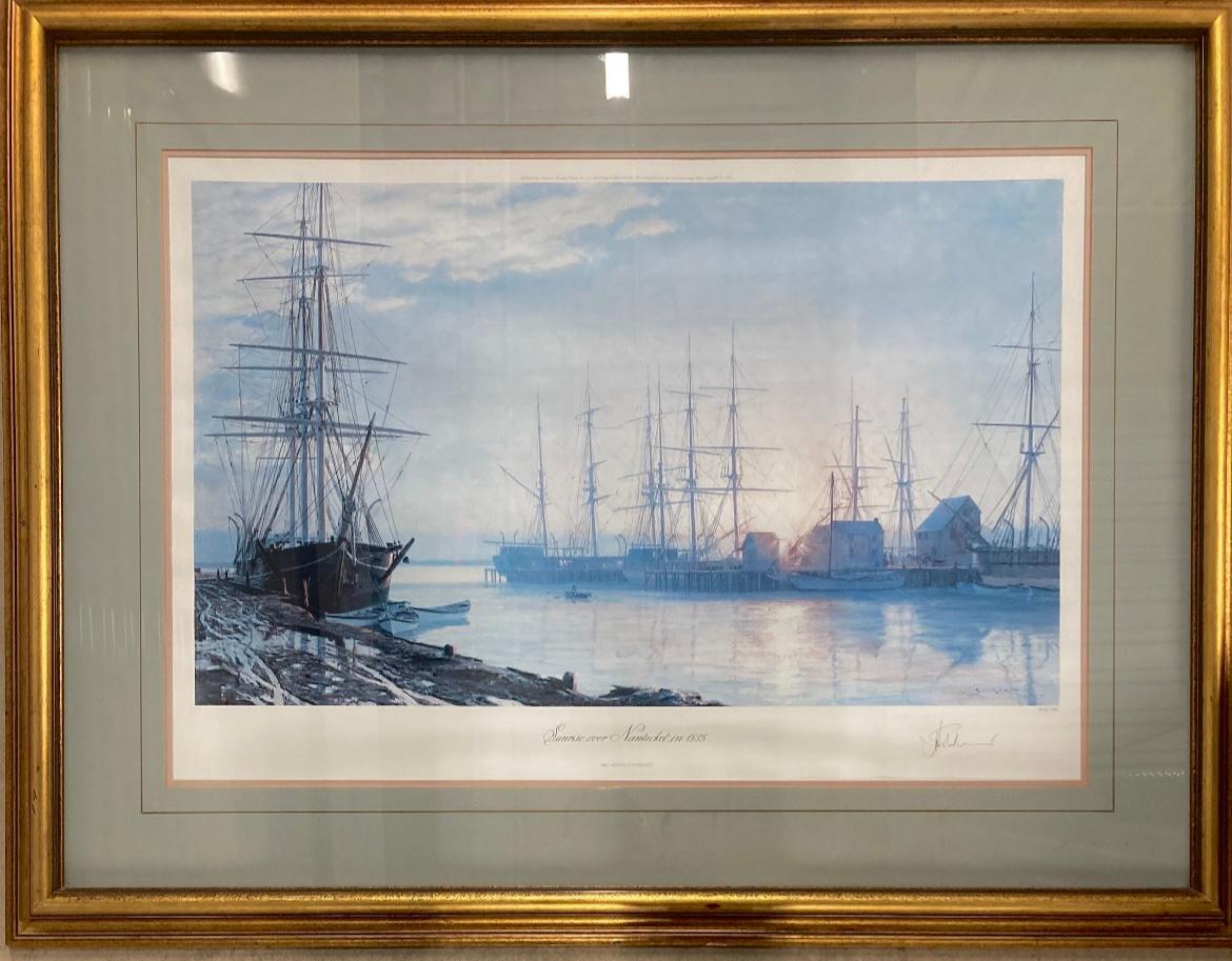 "Amanecer en Nantucket en 1835" - Print de John Stobart