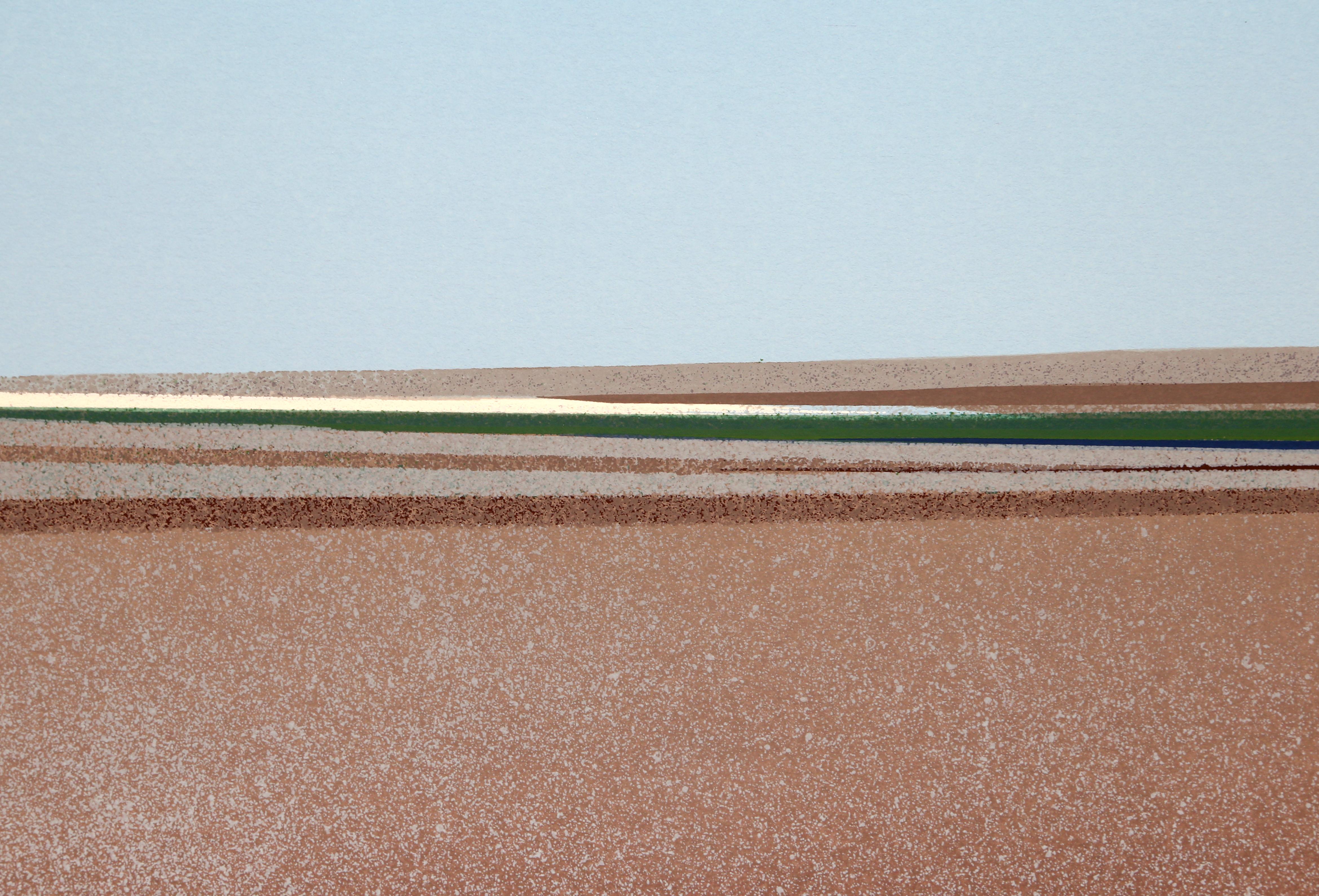 Cielo azul, serigrafía minimalista abstracta de John Stritch en venta 1