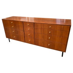 John Stuart 12 Drawer Low Walnut Dresser
