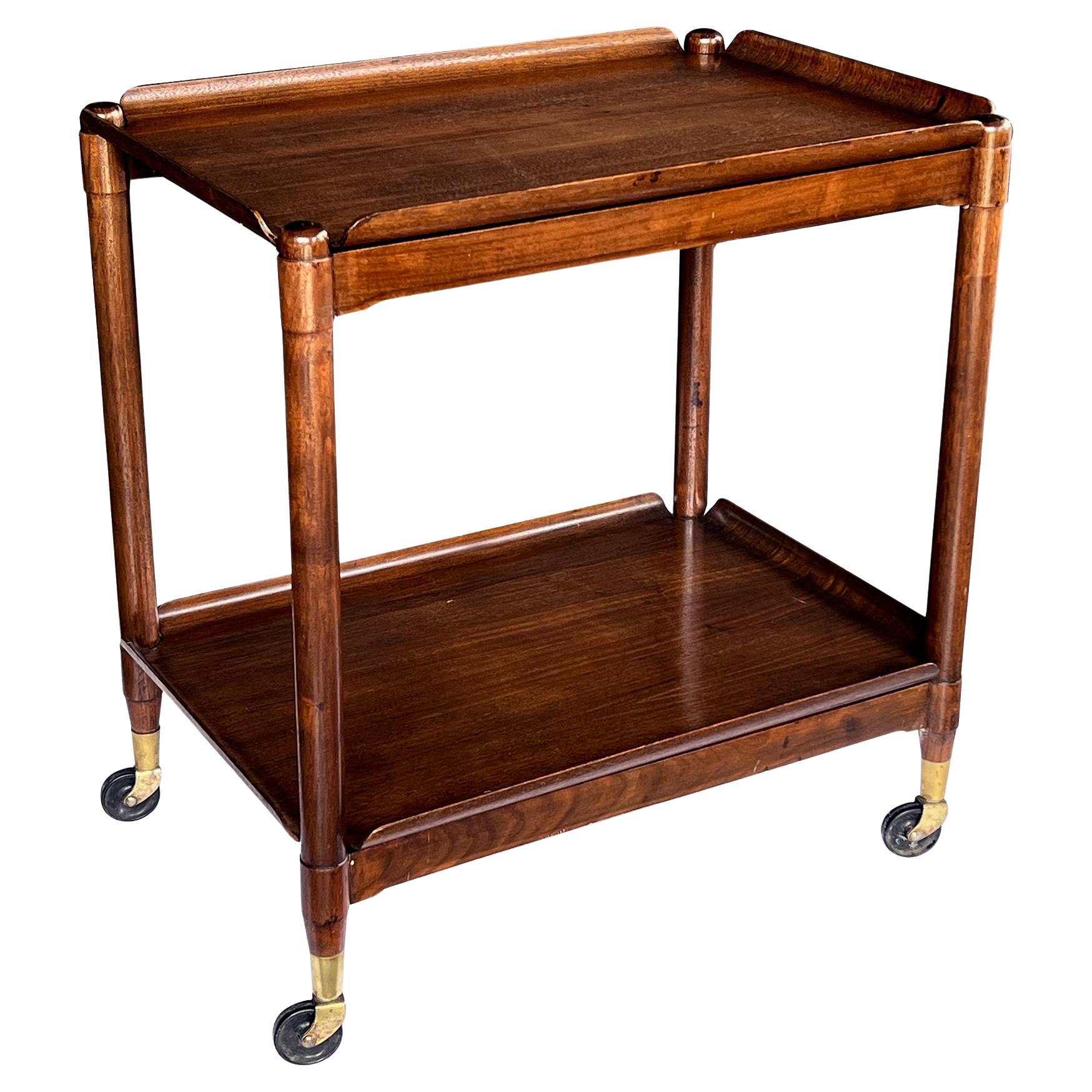 John Stuart 1950s Collapsible Bar/Drinks Cart with Removable trays For Sale