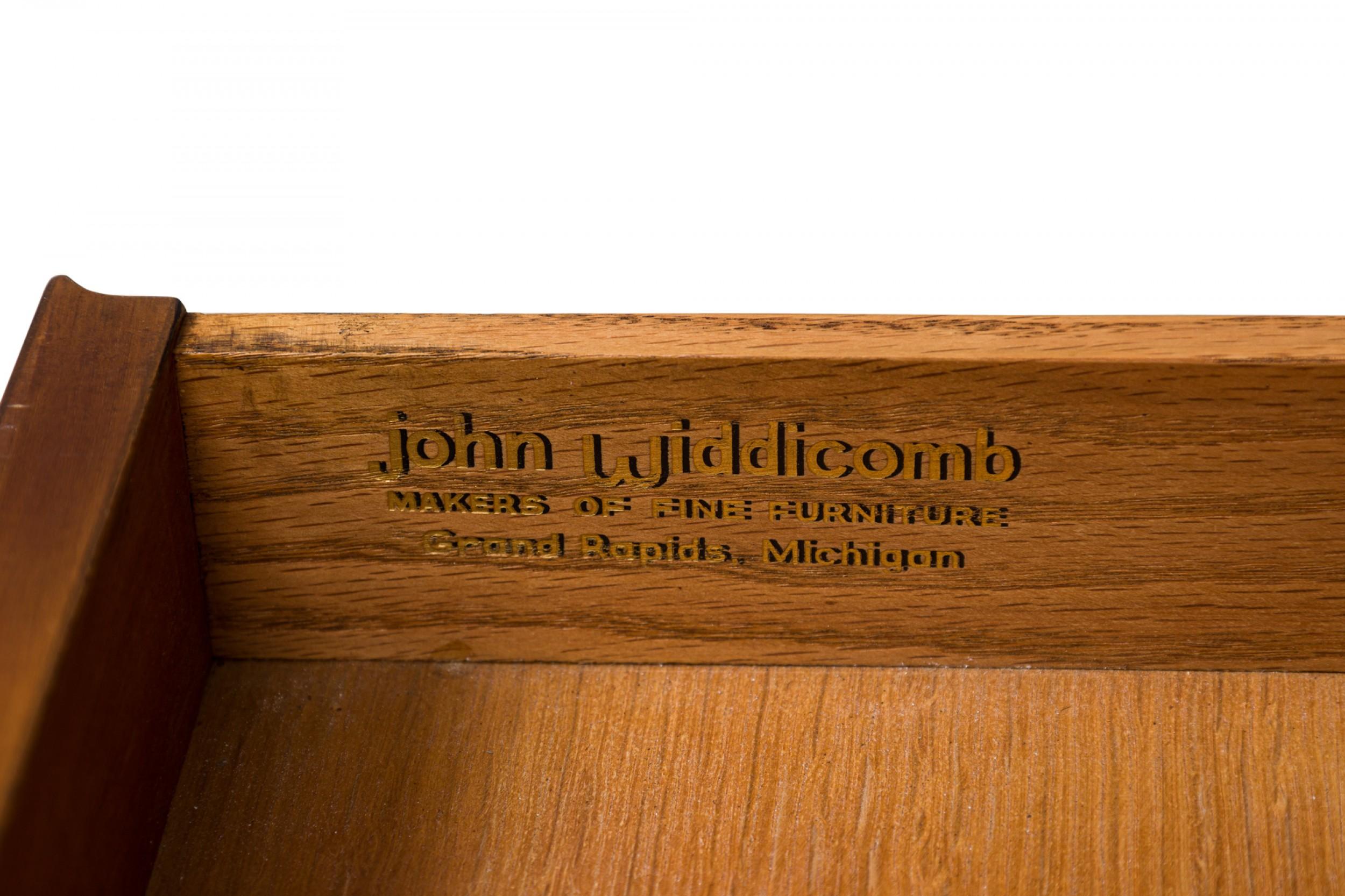 John Stuart American Midcentury Walnut Slat Front Right Cabinet Nightstand For Sale 6