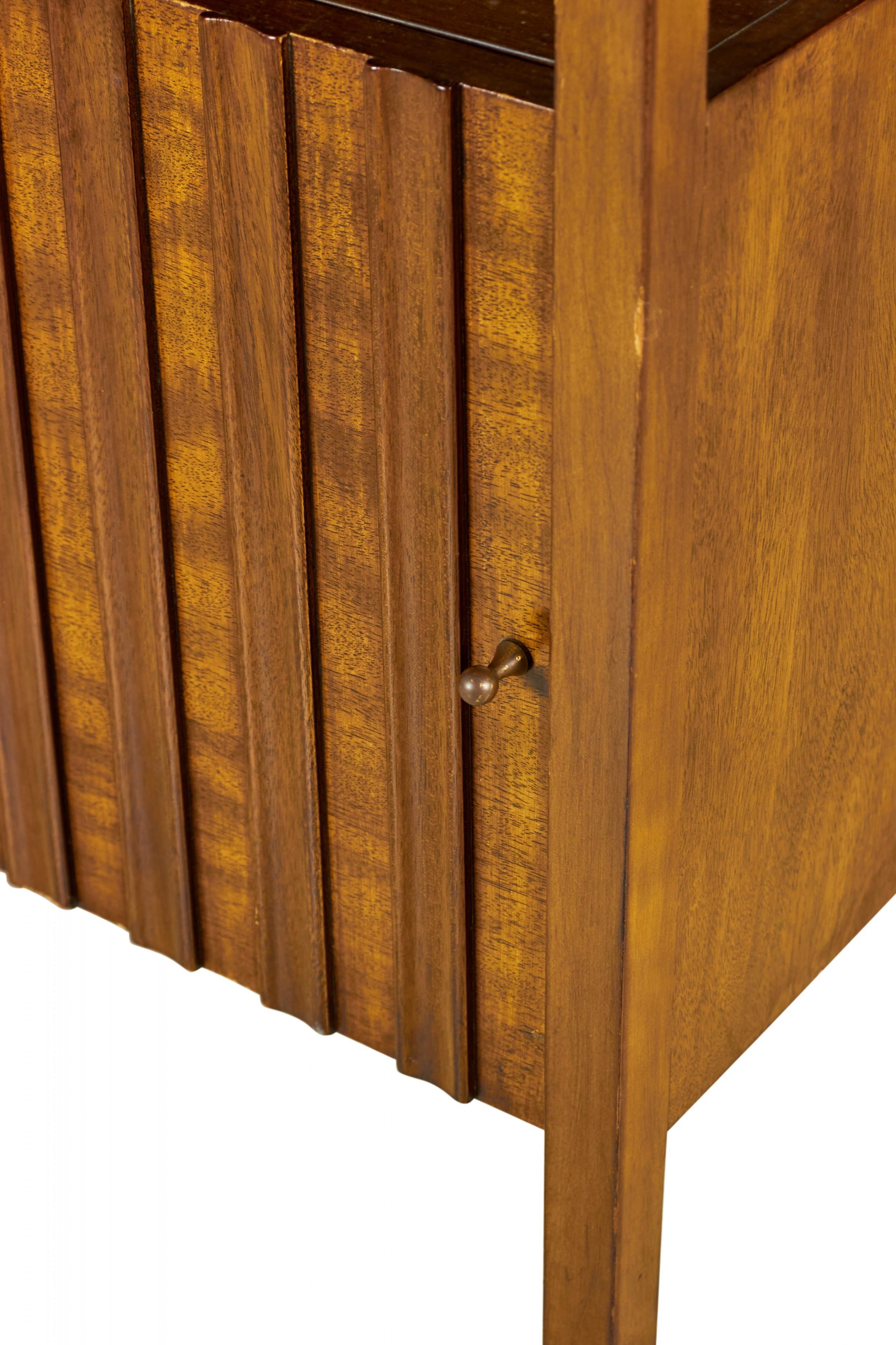 John Stuart American Mid Century Walnut Slat Front Right Cabinet John Stuart American Mid Century Walnut Slat Front Right Cabinet