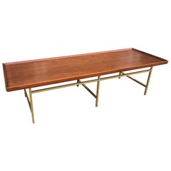 John Stuart Brass and Walnut Coffee Table