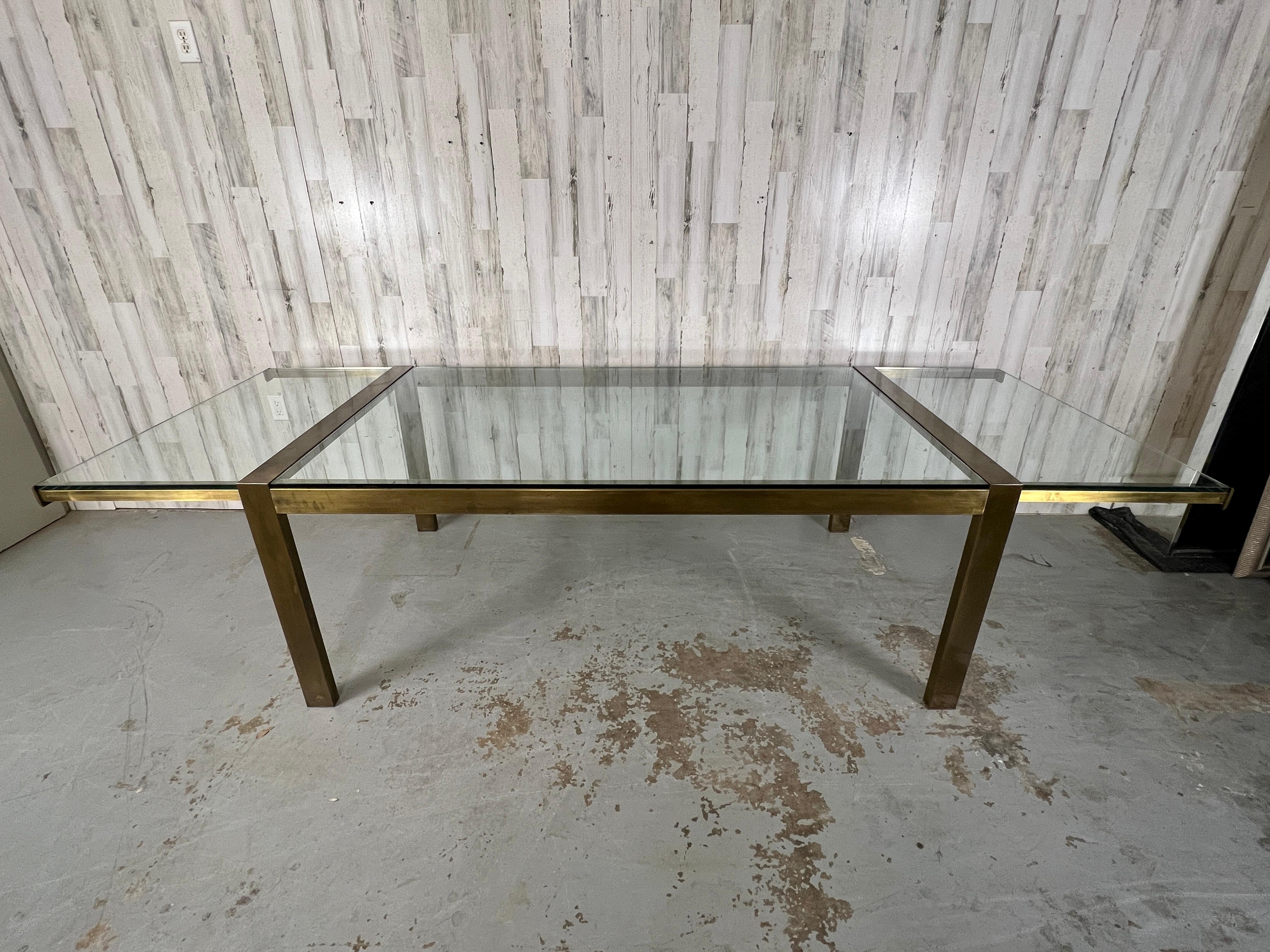 John Stuart Bronze & Glass Extendable Dining Table 4