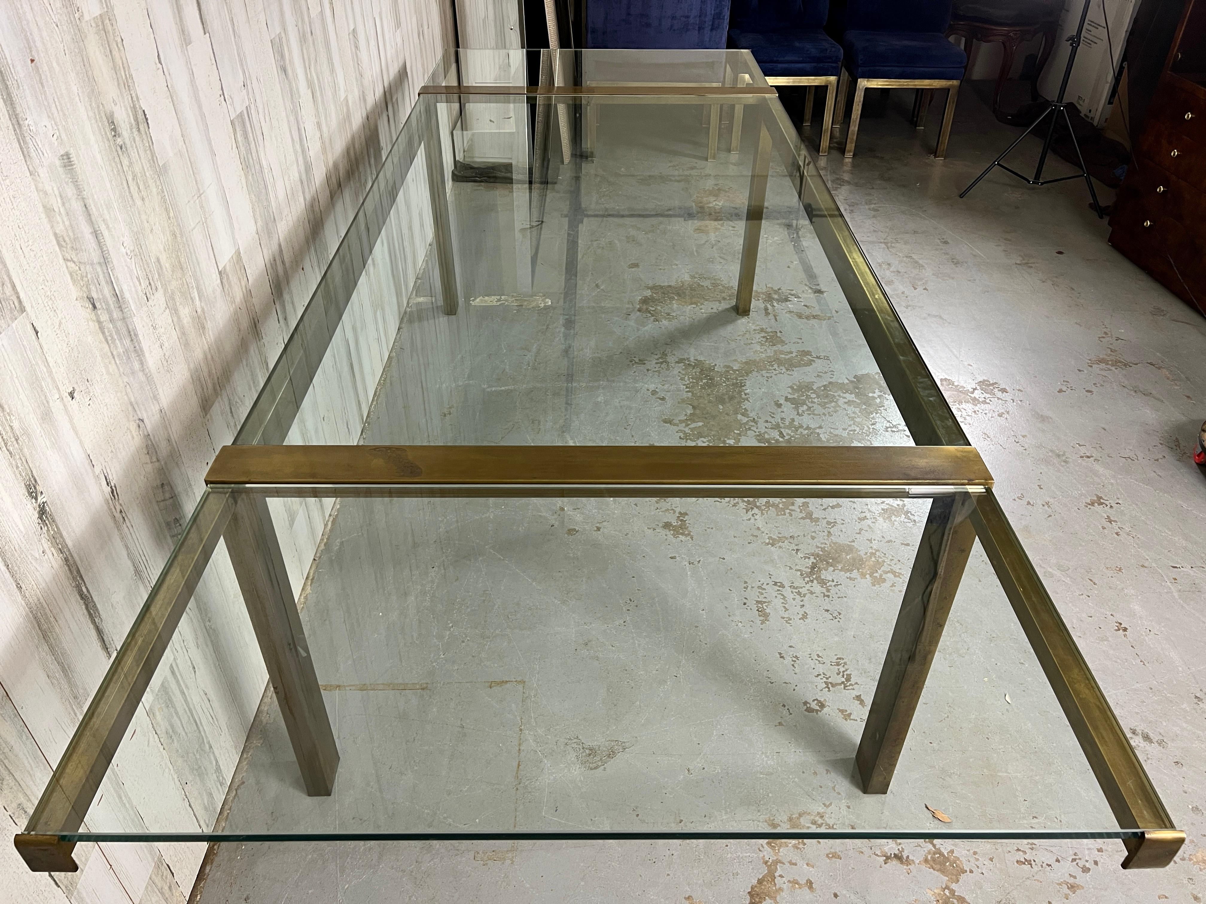 John Stuart Bronze & Glass Extendable Dining Table 6