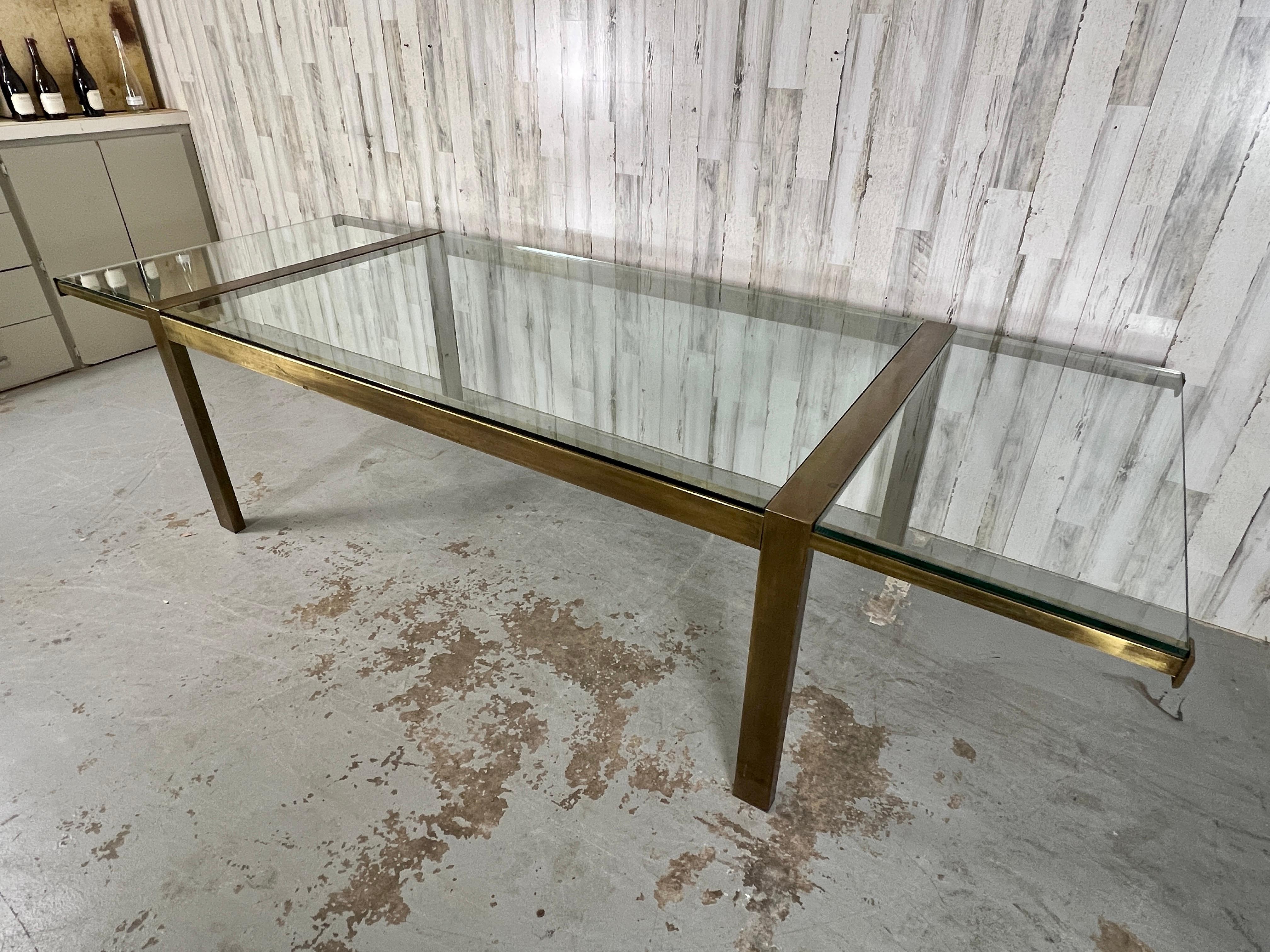John Stuart Bronze & Glass Extendable Dining Table 11