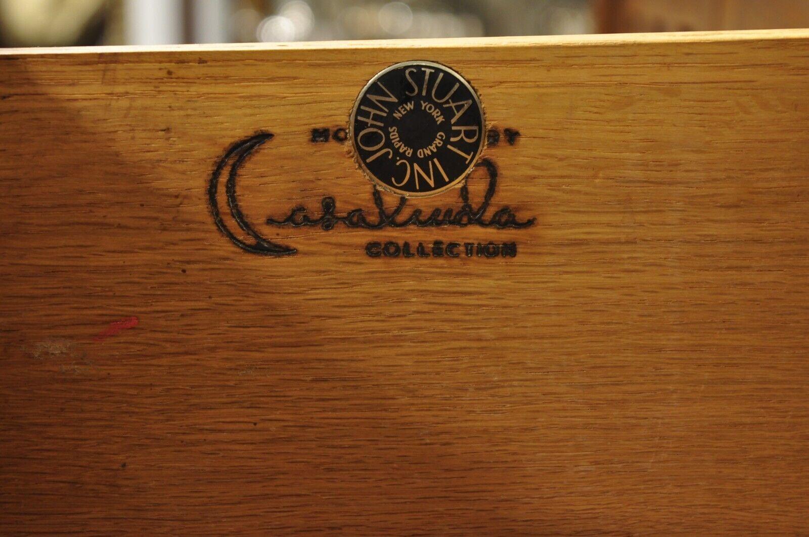 John Stuart Casalinda Vintage Mid Century Modern Walnut Credenza Triple Dresser For Sale 7