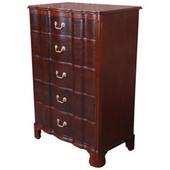 John Stuart Chippendale Mahogany Highboy Dresser, Newly Refinished