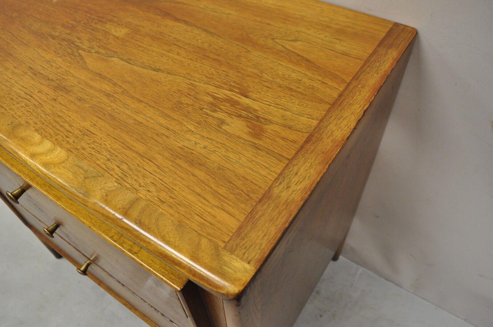 20th Century John Stuart Facade Mt. Airy Furniture Walnut 3 Drawer MCM Nightstand