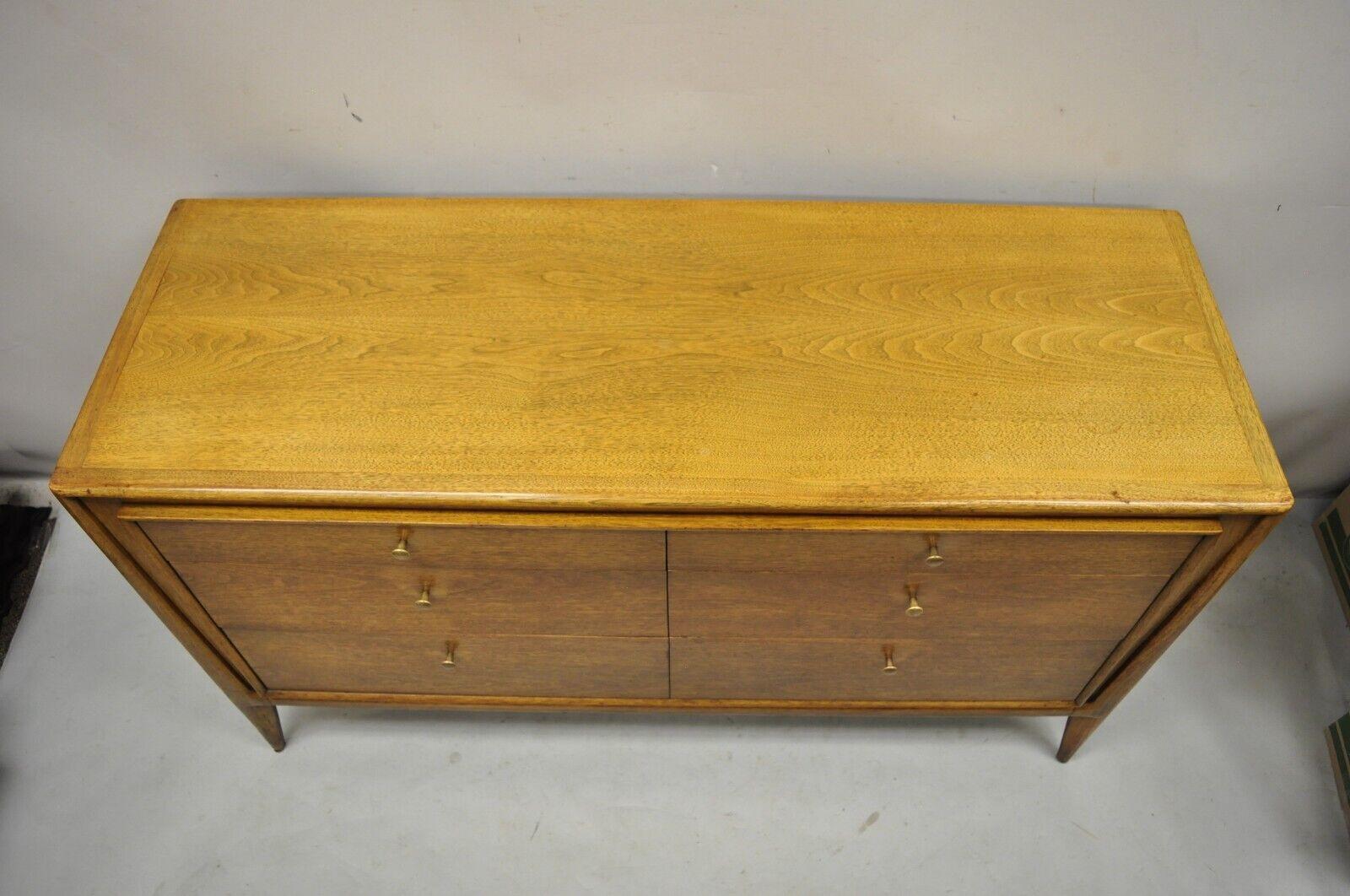 John Stuart Facade Mt. Airy Furniture Walnut Double Dresser, a Pair In Good Condition In Philadelphia, PA