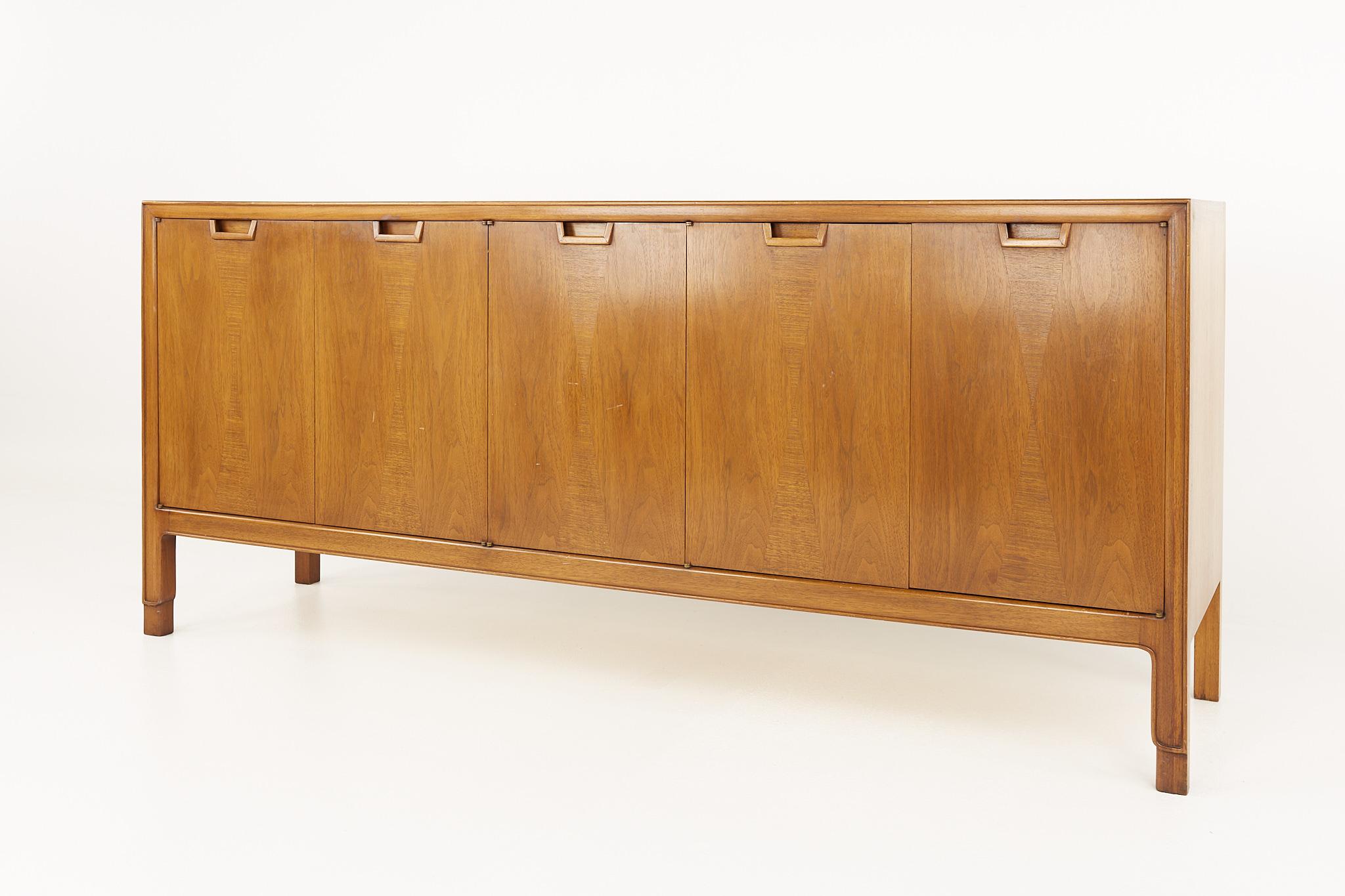 Mid-Century Modern John Stuart for Mount Airy Janus Collection MCM Walnut Long Sideboard Credenza