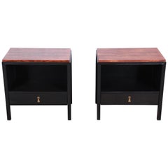 John Stuart for Mount Airy Midcentury Rosewood and Ebonized Wood Nightstands