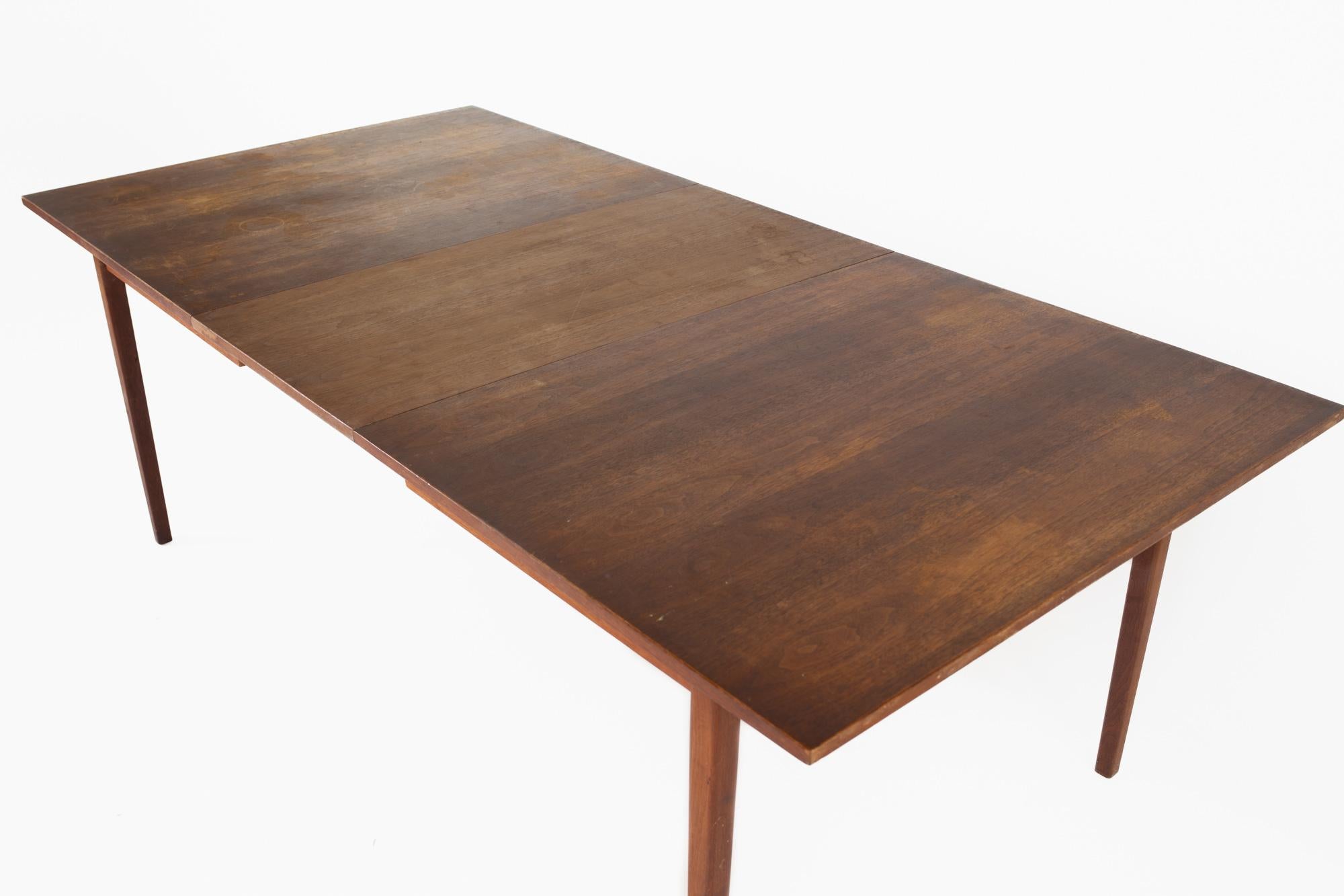 John Stuart for Mount Airy Style Mid Century Walnut Dining Table with Leaf 6