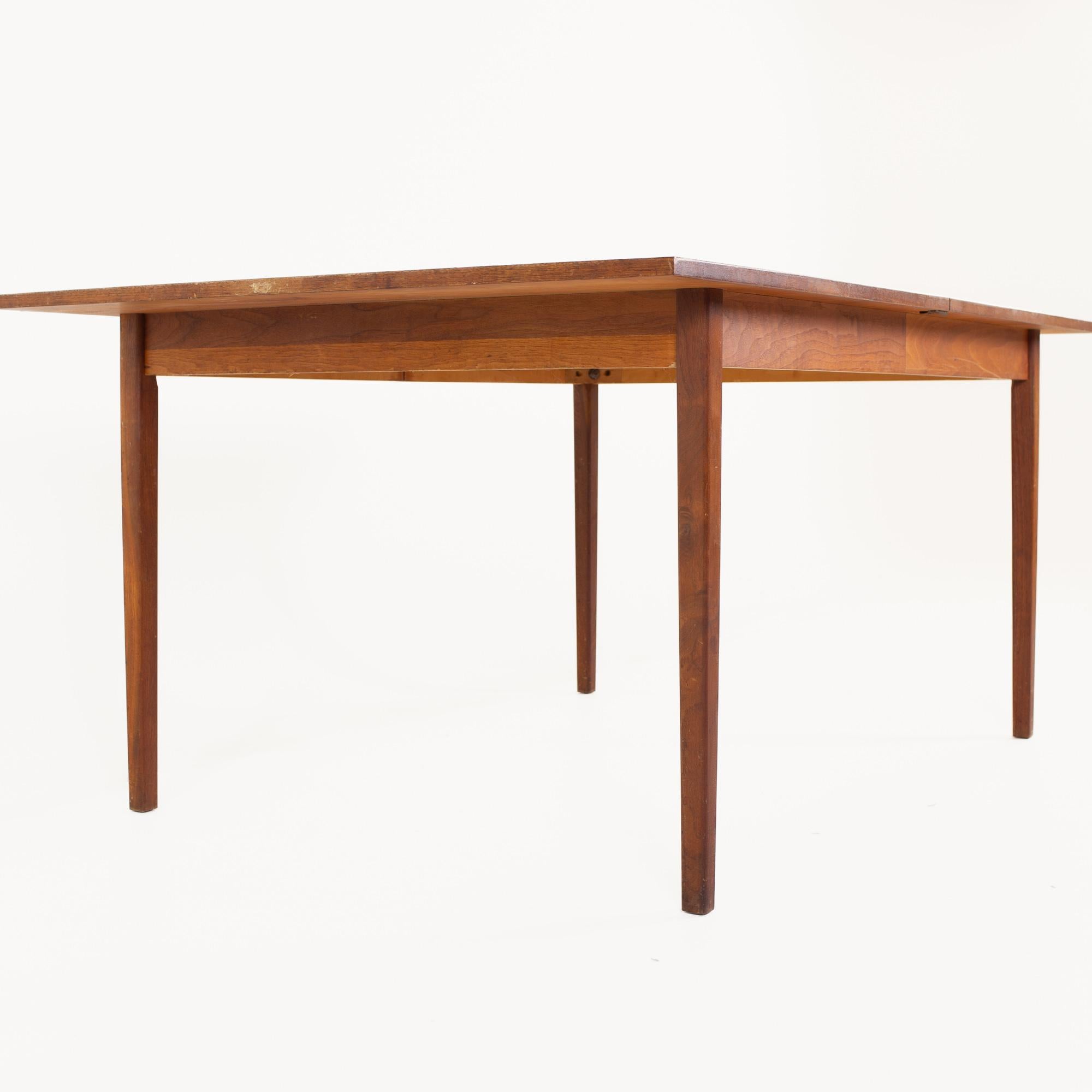 Late 20th Century John Stuart for Mount Airy Style Mid Century Walnut Dining Table with Leaf