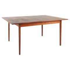 John Stuart for Mount Airy Style Mid Century Walnut Dining Table with Leaf