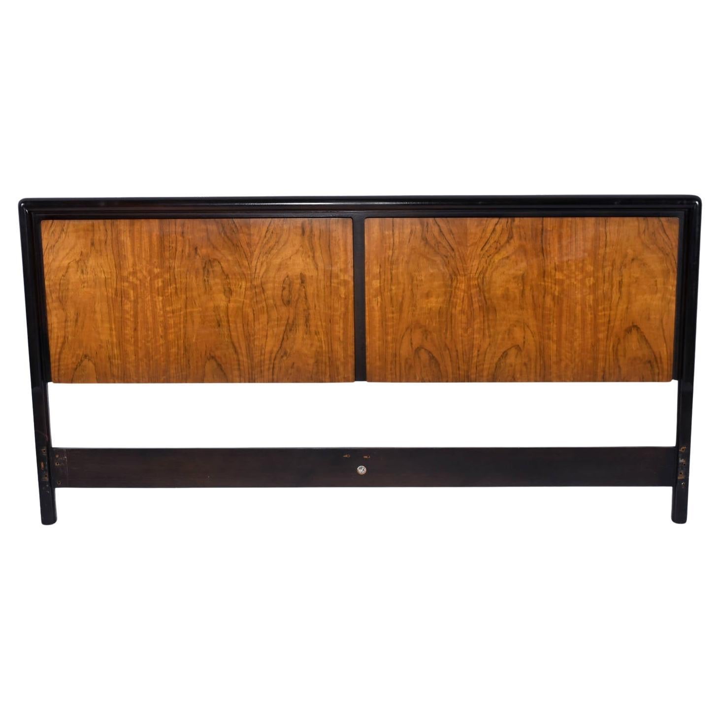 John Stuart for Mount Airy Teak Burl Walnut King Bed Headboard