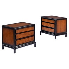 John Stuart für Mount Airy Teak Wurzelholz Nachttisch Endtisch Set