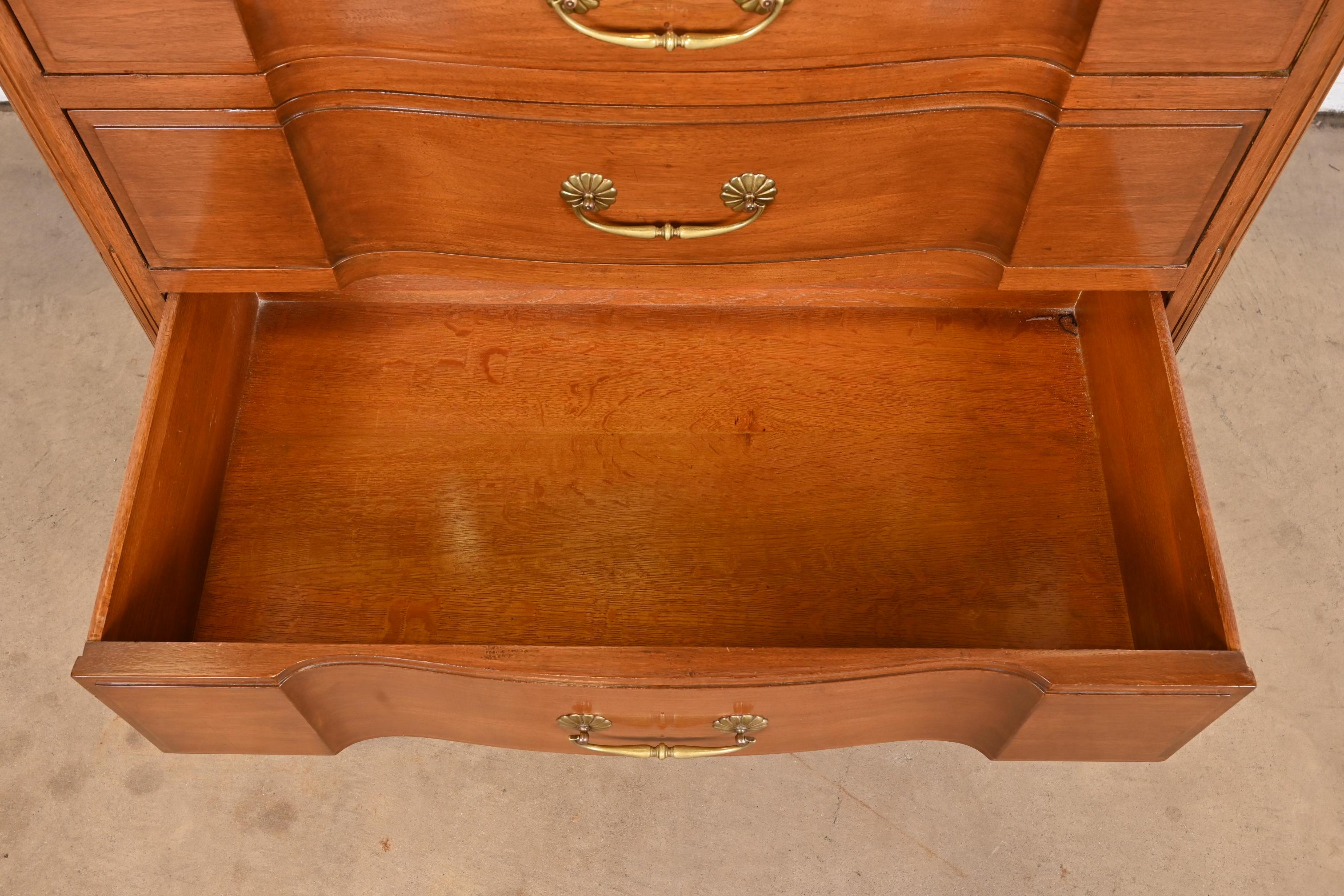 John Stuart French Provincial Louis XV Carved Cherry Wood Highboy Dresser For Sale 2