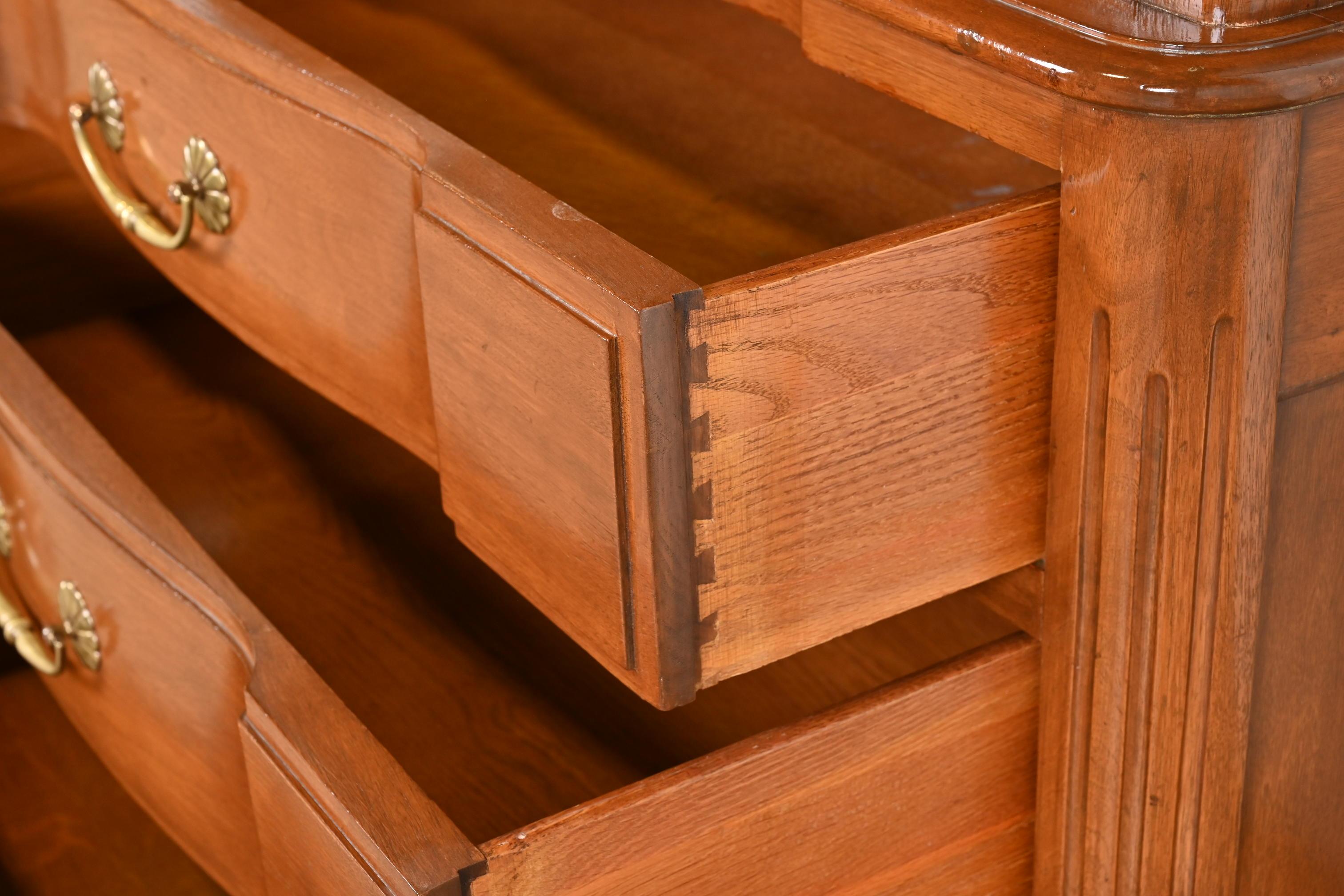 John Stuart French Provincial Louis XV Carved Cherry Wood Highboy Dresser 2