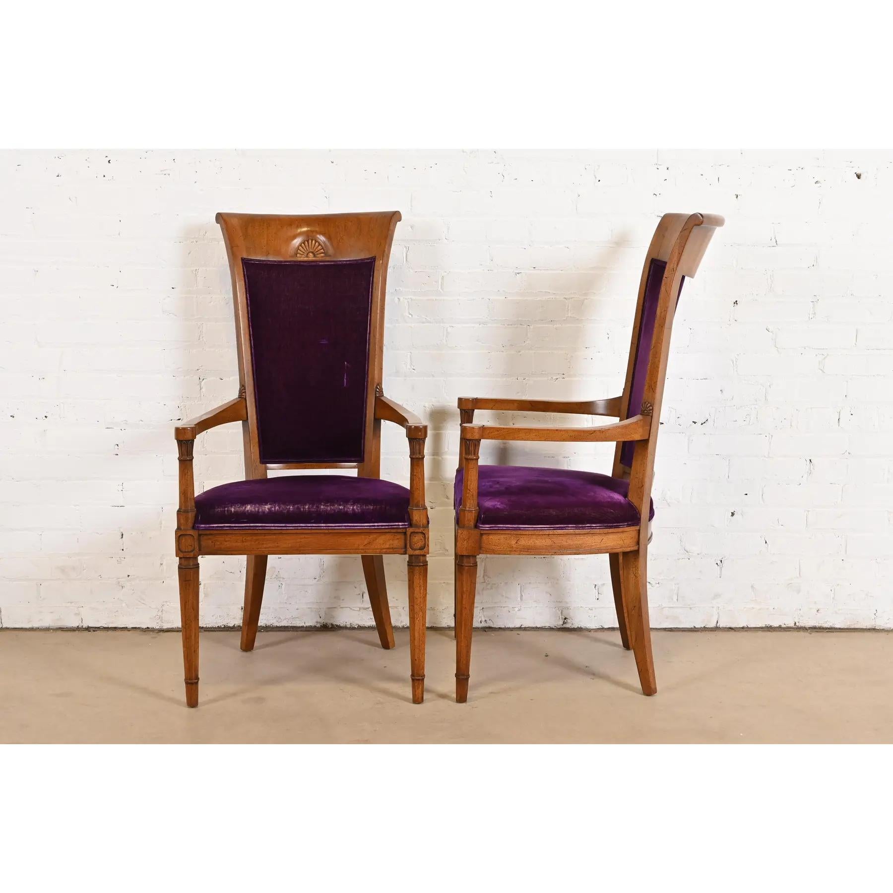 John Stuart French Regency Louis XVI Cherry Wood High Back Dining Chairs, Six For Sale 4