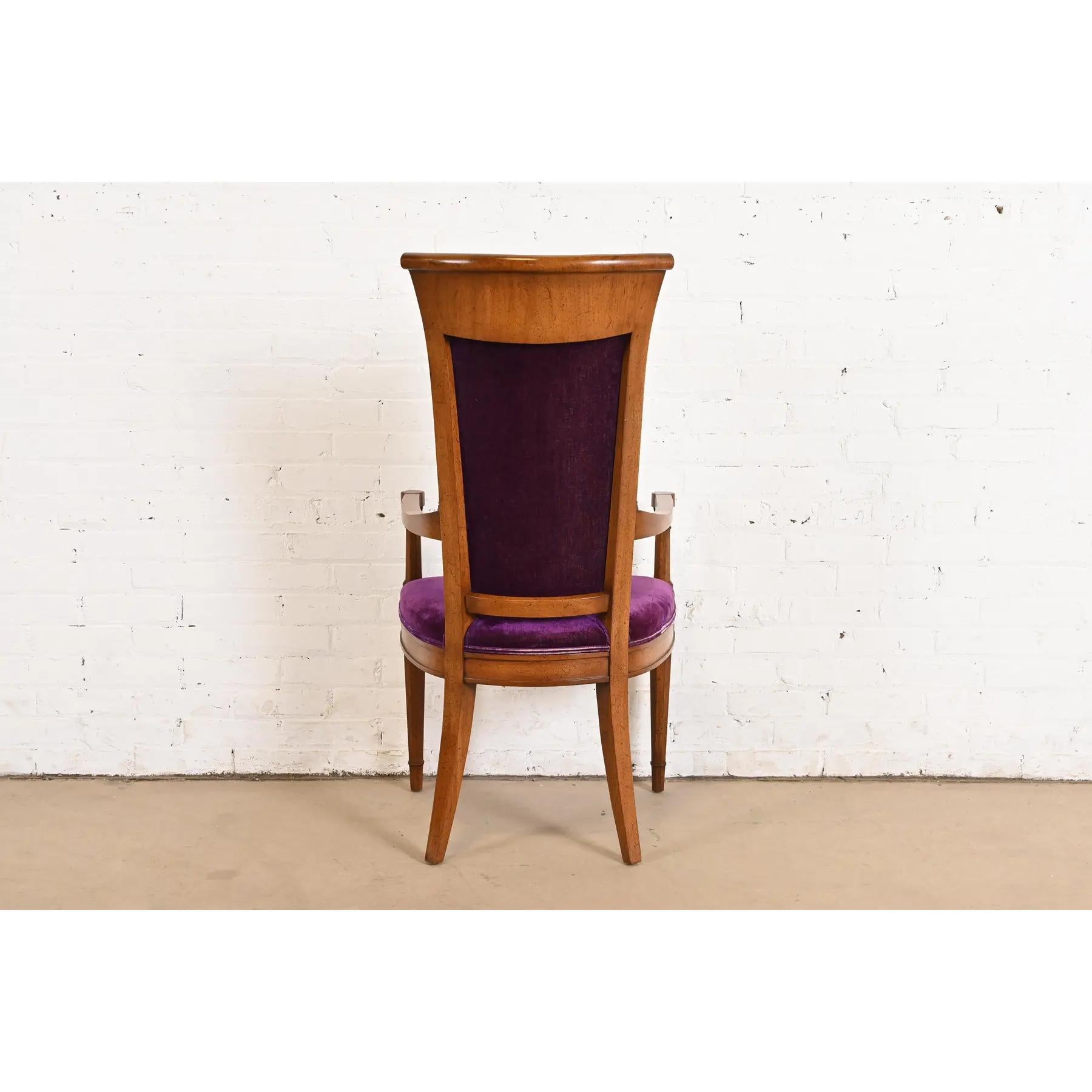 John Stuart French Regency Louis XVI Cherry Wood High Back Dining Chairs, Six For Sale 5