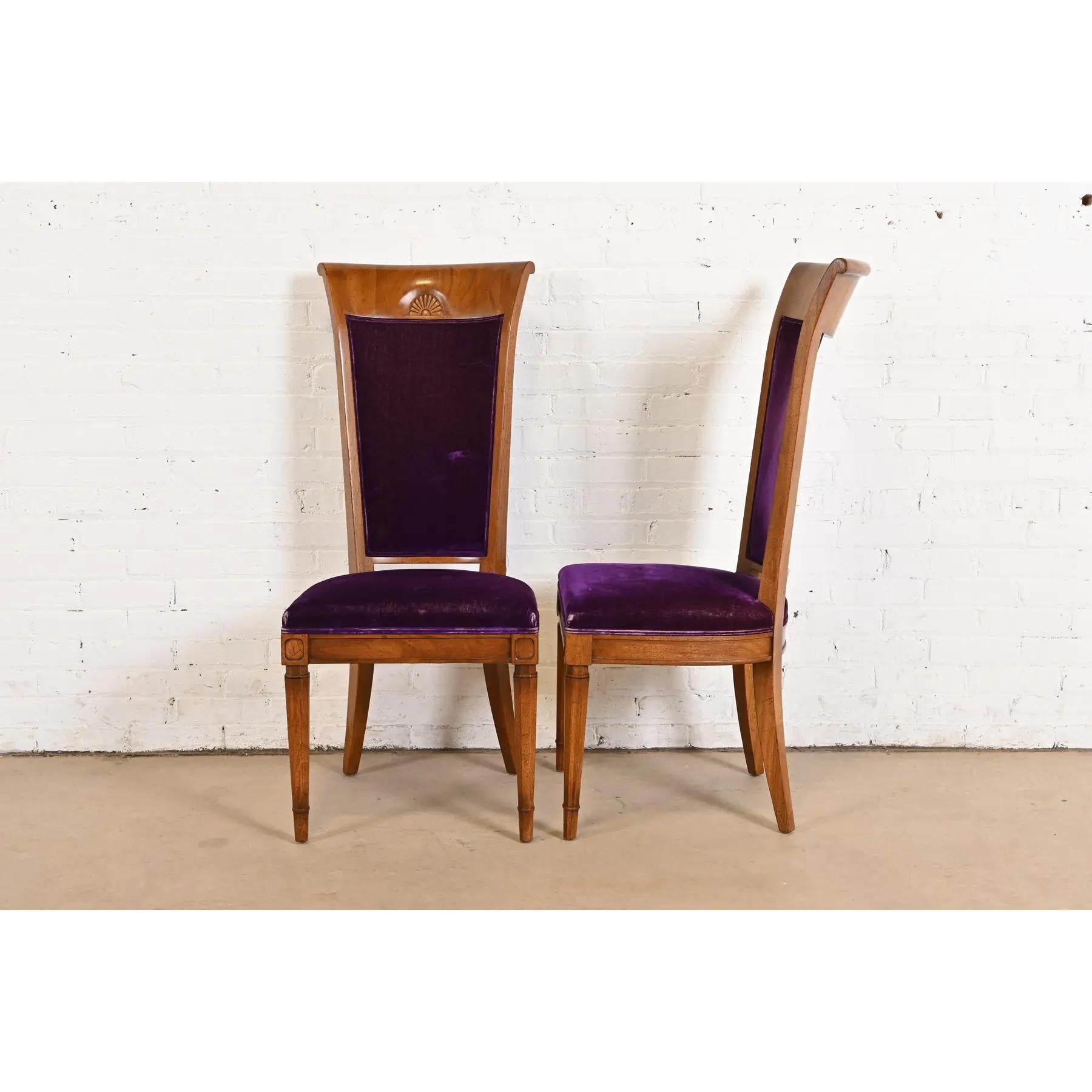 John Stuart French Regency Louis XVI Cherry Wood High Back Dining Chairs, Six For Sale 3