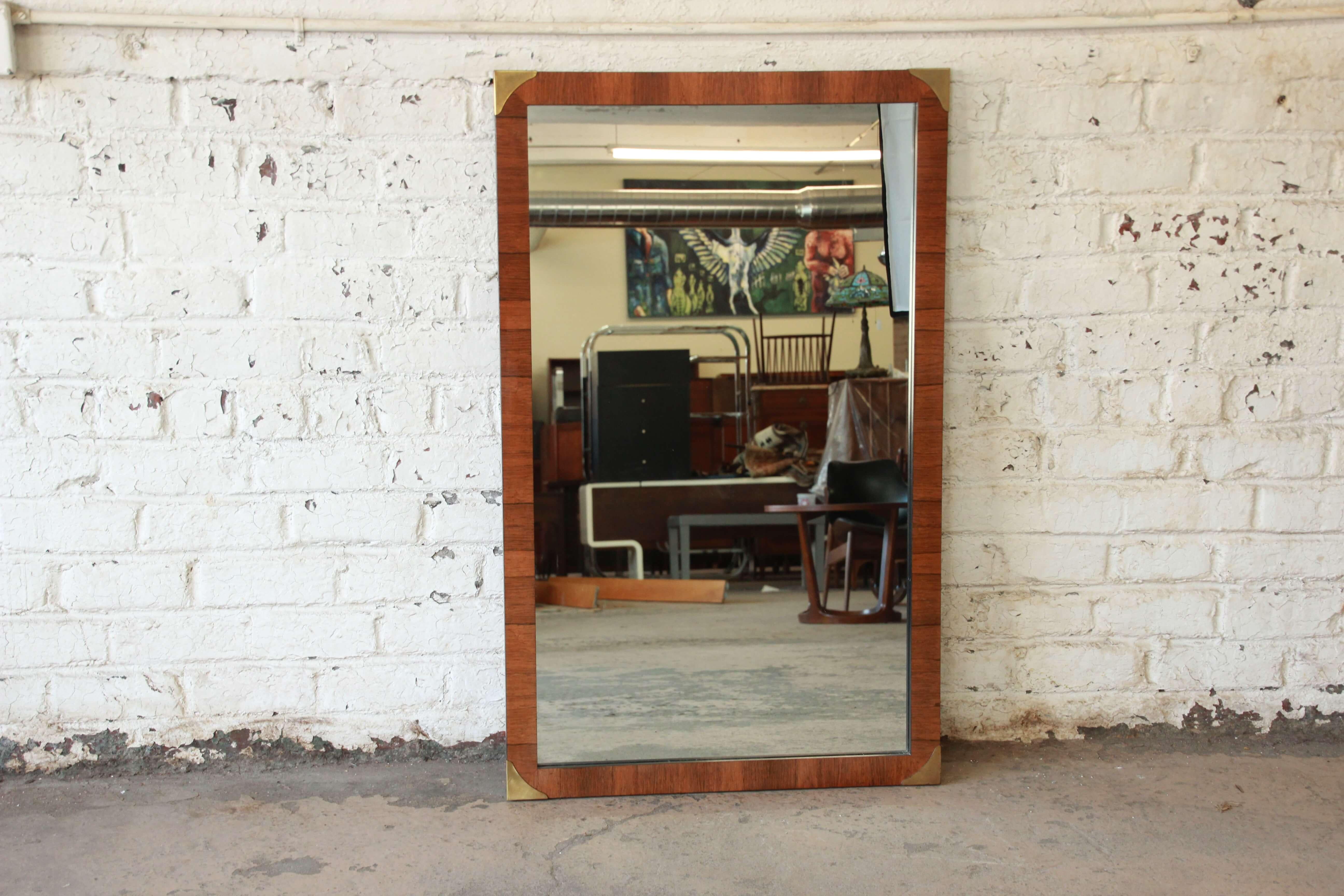 John Stuart Hollywood Regency Rosewood Framed Mirror In Good Condition In South Bend, IN